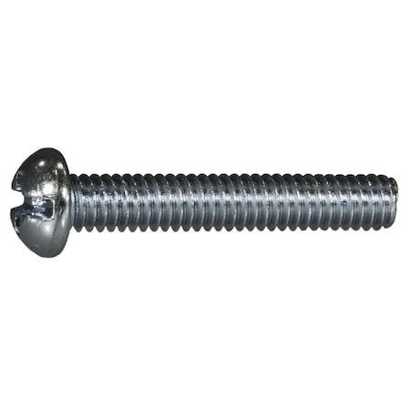 Midwest Fastener #8-32 x 1 in Combination Phillips/Slotted Round Machine Screw, Zinc Plated Steel, 100 PK 07665